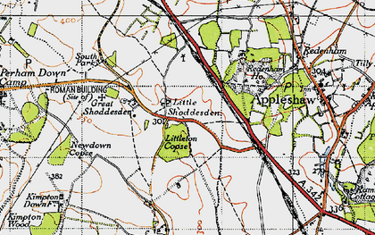 Old map of Little Shoddesden in 1940