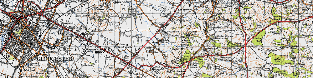 Old map of Little Shurdington in 1946