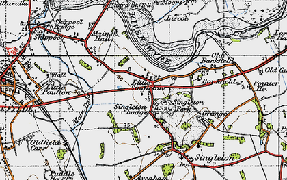 Old map of Little Singleton in 1947