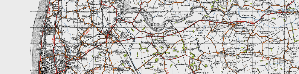 Old map of Little Singleton in 1947