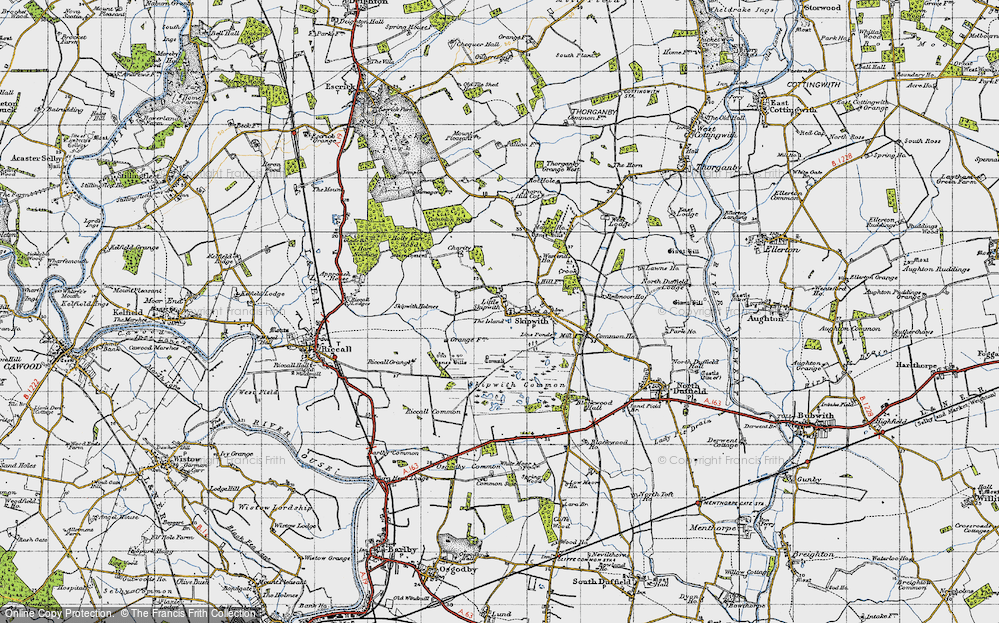 Old Map of Little Skipwith, 1947 in 1947