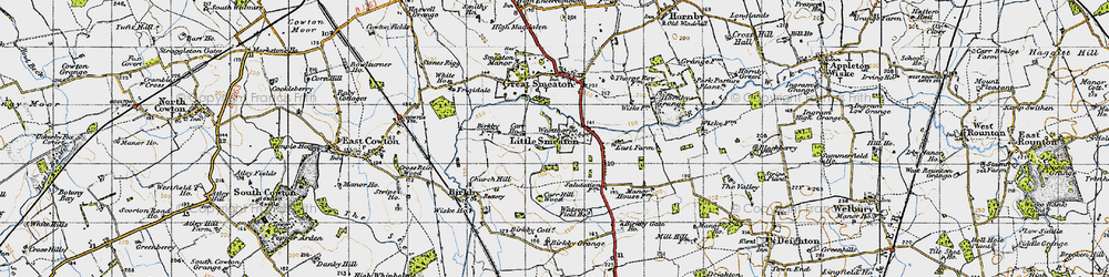 Old map of Westhorpe in 1947