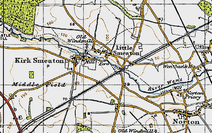 Old map of Little Smeaton in 1947