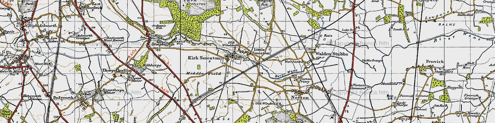 Old map of Little Smeaton in 1947