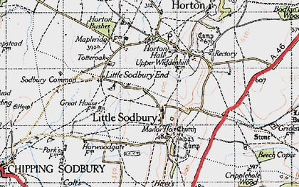 Old map of Little Sodbury in 1946