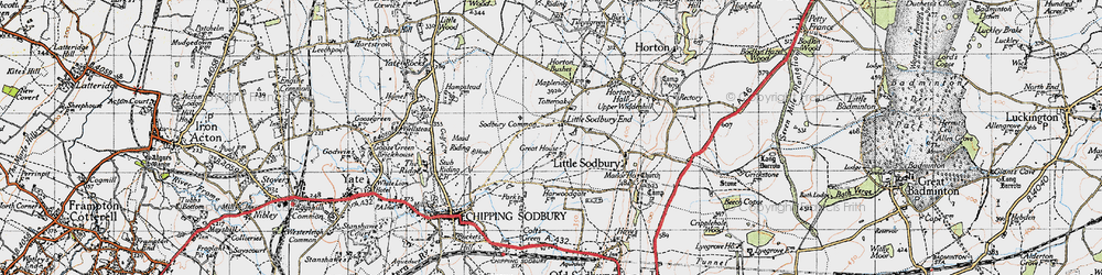 Old map of Little Sodbury End in 1946
