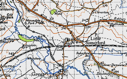 Old map of Little Somerford in 1947