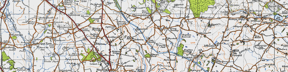 Old map of Little Soudley in 1946