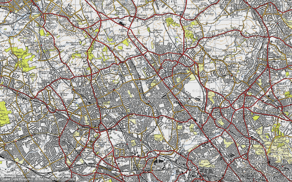 Old Map of Little Stanmore, 1945 in 1945