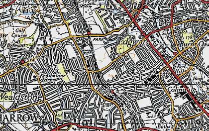Old map of Little Stanmore in 1945