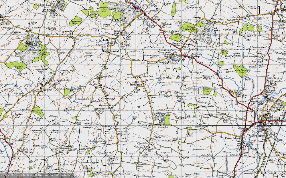 Old Map of Little Staughton, 1946 in 1946
