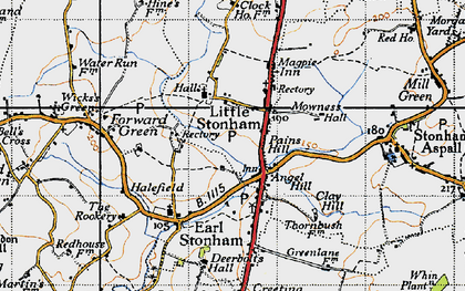 Old map of Angel Hill in 1946