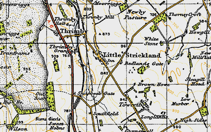 Old map of Towcett in 1947