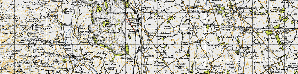 Old map of Little Strickland in 1947