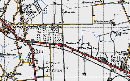Old map of Little Sutton in 1946