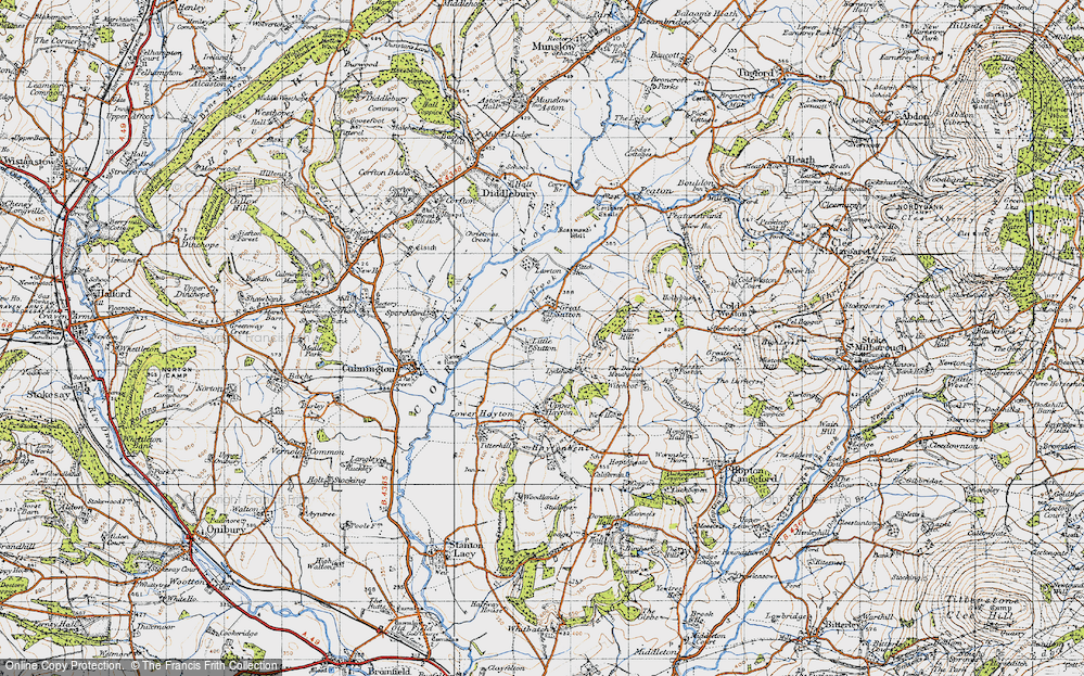Old Map of Historic Map covering Lesser Poston in 1947