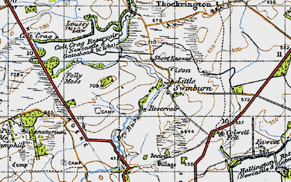 Old map of Little Swinburne in 1947
