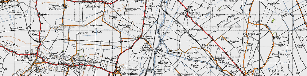 Old map of Little Thetford in 1946