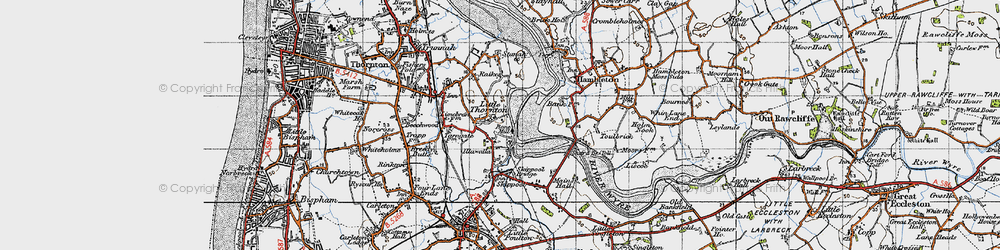Old map of Little Thornton in 1947