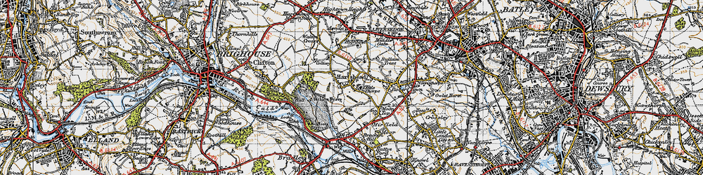 Old map of Little Thorpe in 1947