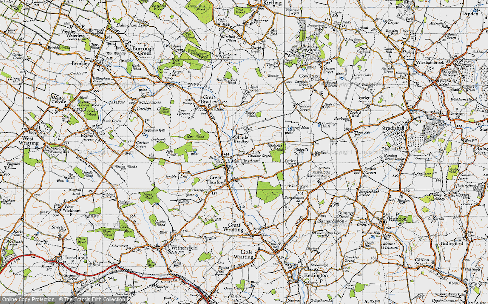 Old Map of Little Thurlow Green, 1946 in 1946