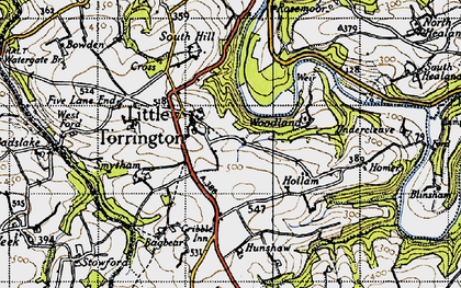 Old map of Little Torrington in 1946
