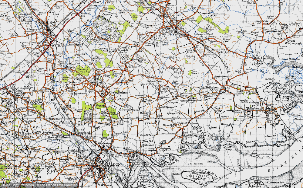 Old Map of Little Totham, 1945 in 1945