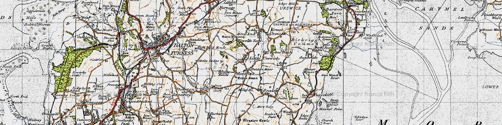 Old map of Bolton Heads in 1947