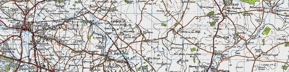 Old map of Little Warton in 1946