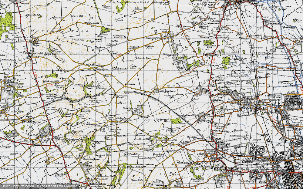 Old Map of Little Weighton, 1947 in 1947