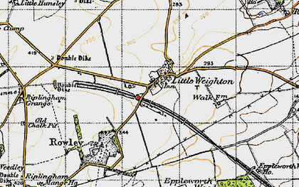 Old map of Little Weighton in 1947