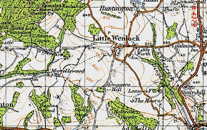 Old map of Little Wenlock in 1947