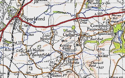 Old map of Little Weston in 1945