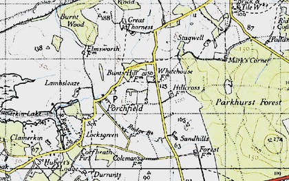 Old map of Little Whitehouse in 1945