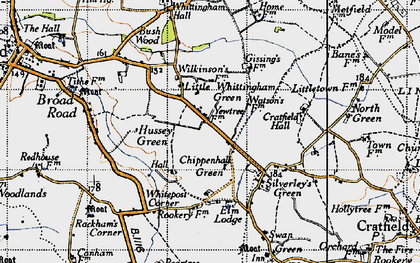 Old map of Little Whittingham Green in 1946