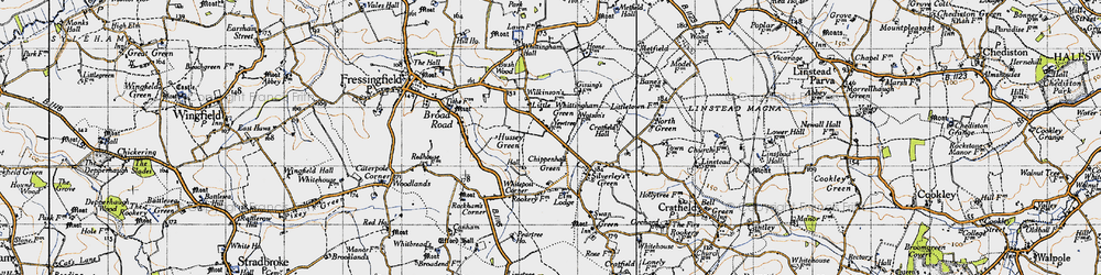 Old map of Little Whittingham Green in 1946