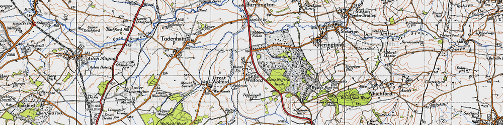 Old map of Little Wolford in 1946