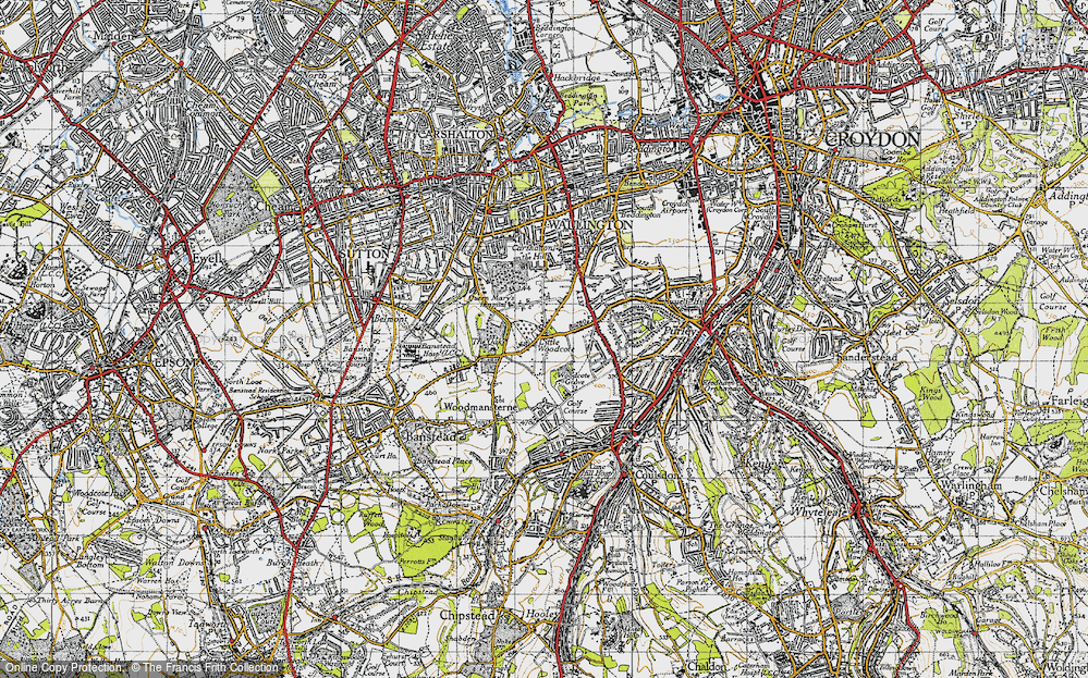Old Map of Little Woodcote, 1945 in 1945