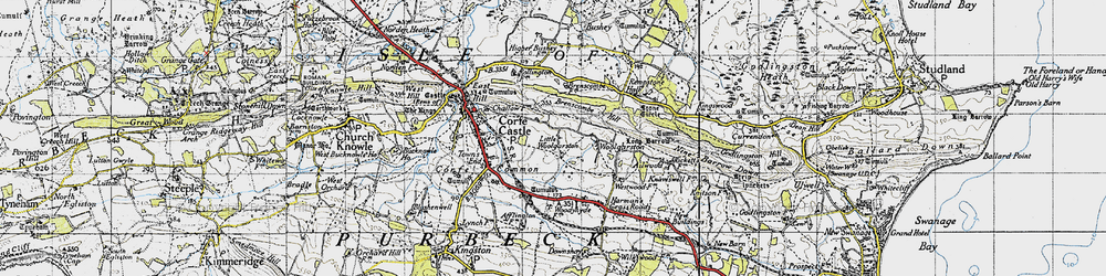 Old map of Little Woolgarston in 1940