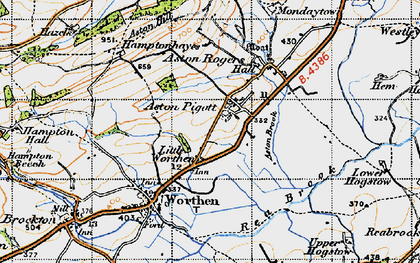 Old map of Little Worthen in 1947