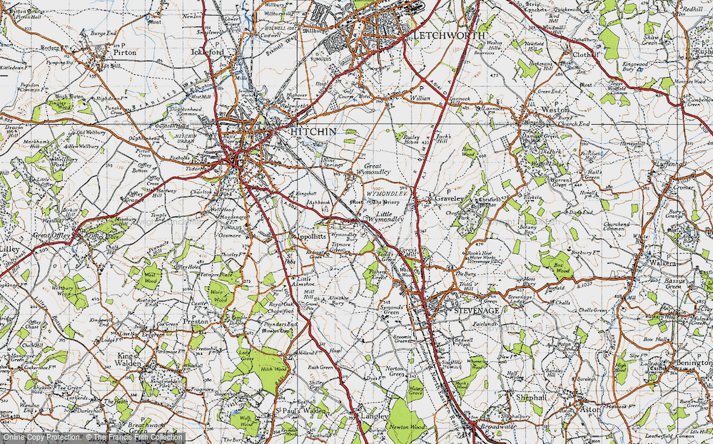 Old Map of Little Wymondley, 1946 in 1946
