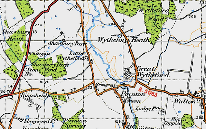 Old map of Little Wytheford in 1947