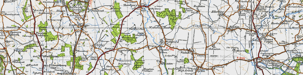 Old map of Little Wytheford in 1947
