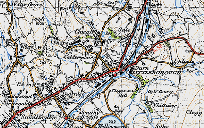 Old map of Littleborough in 1947