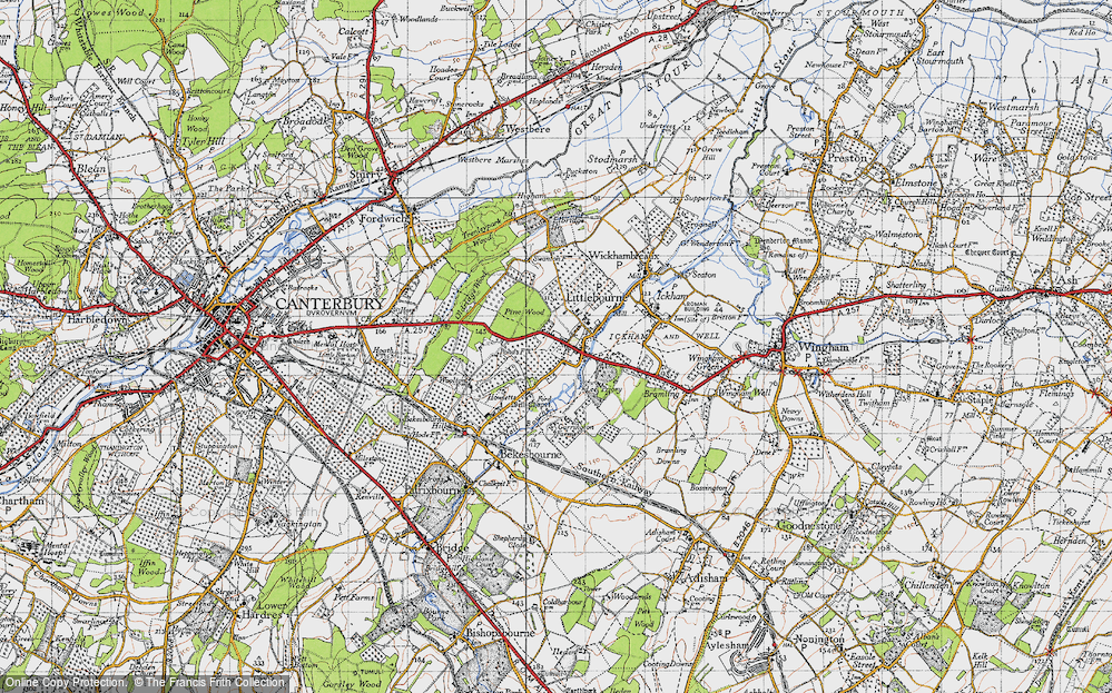 Old Map of Littlebourne, 1947 in 1947