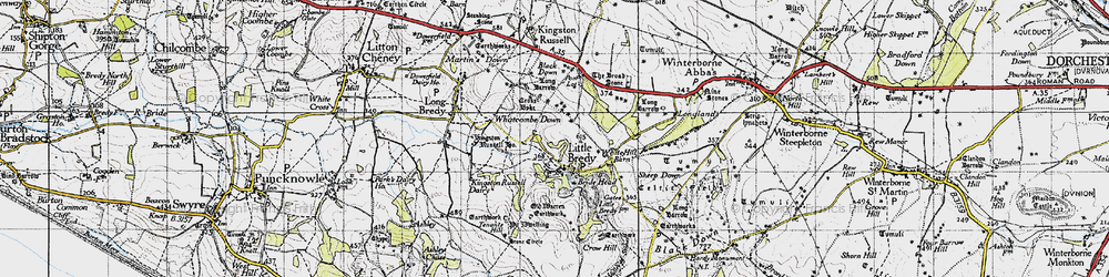 Old map of Broad Stone, The in 1945