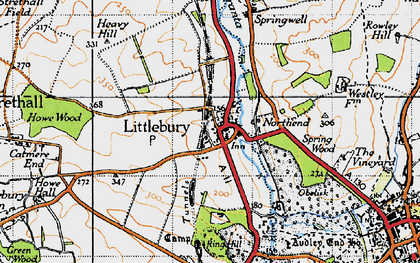 Old map of Littlebury in 1946