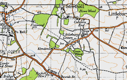 Old map of Littlebury Green in 1946