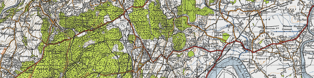 Old map of Littledean Hill in 1947