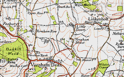 Old map of Littledown in 1945